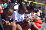 A group of girls participate in the organization Mighty Writers' attempt to break a Guinness World Record during July. | THE TEMPLE NEWS